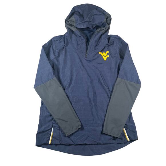 Nike Team issue University of West Virginia 1/4 Zip Hoodie Mens Size Medium Blue - Picture 1 of 7